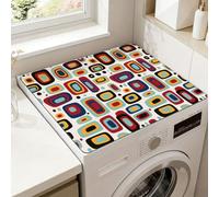 SUPERDANT Housse Machine à Laver 60x50cm Pour Lave-linge à Chargement par le Dessus et Sèche-linge Couverture avec Design Antidérapant Imperméable Pour Protection Appareils de Buanderie Géométrie