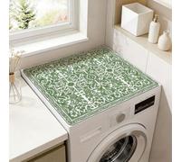 SUPERDANT Housse Machine à Laver et Sèche linge 60x50cm Nappe Florale Imperméable Protecteur de Dessus avec Conception Multifonctionnelle de Housse Anti-poussière Vert Fleuri