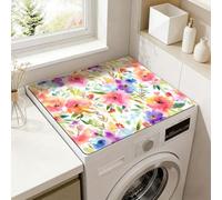 SUPERDANT Housse Machine à Laver et Sèche Linge 60x50cm Printemps Florale Nappe de Machine à Laver Imperméable Protège Sommet avec Conception Multifonctionnelle de Housse Antipoussière Coloris Fleuri