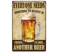 SUPERDANT I'Ll Have Another Beer Panneau en Métal pour Bières,Panneaux en Étain,Affiche en Métal,Panneau Artistique Vintage pour Pub,Salle de Jeux,Salle de Billard,Bar,Restaurants,Cafés,Grotte