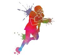 SUPERDANT Joueur de Rugby Stickers Muraux Figure de Sport Dégradé de Couleur Sticker Mural Minimaliste Peel et Sticke pour Salle de Sport Terrain D'Entraînement Terrain de Rugby Décoration Murale