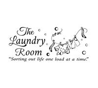 SUPERDANT la Buanderie Citations Stickers Muraux Vinyle Sticker Mural Mur Art Décalcomanie Bricolage Autocollant Murale Décoration de la Maison pour Buanderie Ouverture de L'école (27x59cm)