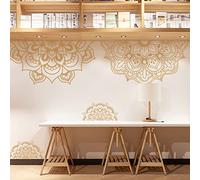 SUPERDANT Mandala Boho Fleur Stickers Muraux Border Line Decor DIY Art PVC Sticker Mural Amovible Stickers Muraux et Peintures Murales Décoration Murale pour Chambre Salon