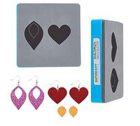 SUPERDANT Matrice de Découpe en Bois Feuilles Creuses en Forme de Goutte Gabarit de Découpe de Boucle D'Oreille avec Boîte de Protection