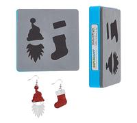 SUPERDANT Matrice de Noël Découpage Cuirs Santa Christmas Stocking Earring Wooden Die Cutting Christmas Tree Decoration DIY Craft Die Cut Faux Matrice de Découpage Cuirs Machine