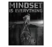 SUPERDANT Mindset Is Everything Poster Mural Affiches Decoration Murale Vintage Affiches Murales Chat et Tigre Impressions pour Murs Réflexion de Chat Tableaux, Posters et Arts Décoratifs