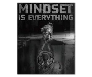 SUPERDANT Mindset Is Everything Poster Mural Affiches Decoration Murale Vintage Affiches Murales Chat et Tigre Impressions pour Murs Réflexion de Chat Tableaux, Posters et Arts Décoratifs