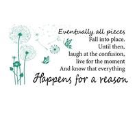SUPERDANT Motivation PVC Wall Sticker Vinyle Citations Inspirantes Motif Pissenlit Mur Art Decal pour la Maison Salon Chambre Mur Porte Décor Noir 590x300mm