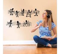 SUPERDANT Notes de Musique Stickers Muraux Performance Musicale Décalcomanies Murales en Vinyle Autocollant Adhésif Musical Décorations D'Art en Vinyle DIY Décoration Murale de Grande Taille