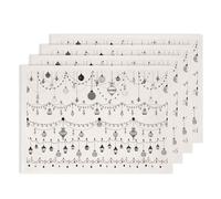 SUPERDANT Papier Decalcomanie Transfert Ceramique Sous Glaçure 4 Feuilles | Motif Noir Lumières de Décoration de Fête Pour Porcelaine Non Cuite Assiette Plat Vase Cadeau Artisanat DIY 52x37cm