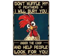 SUPERDANT Plaque Decorative Metal Poule Rigolote Deco Coop A Poule Ferme | Impermeable Et Resistant, Anti-Deformation, 4 Trous Pre-perces, Couleur Vive, 30×20cm, Deco Cuisine Exterieur, Cadeau Maison