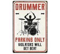 SUPERDANT Plaque en Étain de stationnement pour batteurs en Fer-Blanc Panneau en Fer-Blanc Vintage Violators Warning Tin Painting Retro Plaque Wall Art Poster Old Fashion Aluminium Sign Yard Park