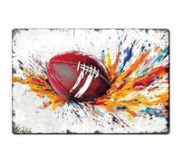 SUPERDANT Plaque Metal Vintage de Football Américain Affiche de Sport Plaque Murale Decorative de Chambre Colorée Art Mural Vintage pour Salon Salle de Sport Chambre à Coucher Deco Vintage