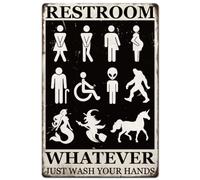 SUPERDANT Plaque Metal Vintage Drôle de Toilettes Affiche de Toilettes Plaque Decorative Metal Rétro Plaque Métal Drôle Vintage Affiche en Métal Rétro Décor de Texte Plaque Murale Decorative