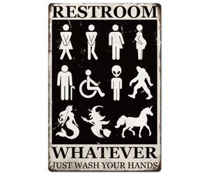 SUPERDANT Plaque Metal Vintage Drôle de Toilettes Affiche de Toilettes Plaque Decorative Metal Rétro Plaque Métal Drôle Vintage Affiche en Métal Rétro Décor de Texte Plaque Murale Decorative