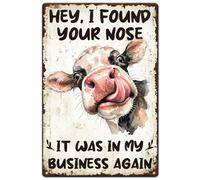 SUPERDANT Plaque Metal Vintage en Forme de Vache Unique30x20 cm avec Trou Pré percés pour Décoration Murale de Cuisine Ferme Garage et Antre Masculin