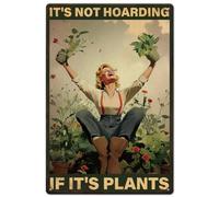 SUPERDANT Plaque Metal Vintage Gargen Girl Fille avec des Plantes Plaque Decorative Metal Ce N'Est Pas du Thésaurisation Si C'Est des Plantes Plaque en Métal Art de Plaque Murale Decorative