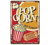 SUPERDANT Plaque Metal Vintage Populaire-Corn Plaque Decorative Metal Cinéma Magasin Décor Restaurant Plaque Métallique Rétro Mur Art Affiche Décoration Murale pour Bar Salle de Jeux Cinéma