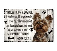 SUPERDANT Plaque Metal Vintage Pour Chien Yorkshire Avec Texte Je Serai Toujours À Tes Côtés Plaque Murale Decorative Pour Tanière D'Homme Salon Chambre À Coucher Panneau Decoratif Exterieur Metal