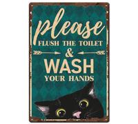 SUPERDANT Plaque Metal Vintage pour Toilettes pour Chat Chasse D'Eau des Toilettes D'Art Mural en Fer Plaque Metal Decorative pour la Maison Deco Vintage Panneau Decoratif Exterieur