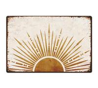 SUPERDANT Plaque Metal Vintage Style Bohème avec Soleil Scintillant Peinture Plaque Decorative Metal Décoration pour Chambre à Coucher Salon Salle de Jeux Plaque Murale Decorative