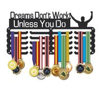 SUPERDANT Porte Medaille Dream Porte Médaille Texte Inspirant Mise à Niveau 5 rangée 20 Crochets Les Rêves Ne Fonctionnent Pas à Moins Que Vous Ne Fassiez Support Medaille