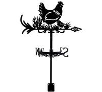 SUPERDANT Poule Herbe Métal Girouette Animaux Fer Forgé Girouette de Jardin Exterieur Jardin Direction Signe Extérieur Ferme Girouettes en Métal Décoration Creux Vent Direction Indicateur