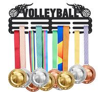 SUPERDANT Présentoir de Médailles de Volley-Ball Présentoir de Médailles de Sport Montage Mural Support D'Affichage de Ruban Support de Suspension Crochets en Fer Cadeaux 40x15cm