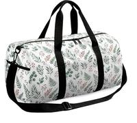 SUPERDANT Sac de Sport Duffle Boho Botanique | Grandes Capacité Imprimé pour Gourde et Sec pour Cours de Yoga et Voyage d'une Nuit Vert 45x20x24cm