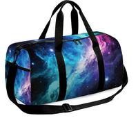 SUPERDANT Sac de Voyage Spacieux avec Sangle Réglable en Nylon Léger Sac de Sport pour Entraînement Fitness Cours de Yoga Voyage Motif Univers Galactique Bleu Violet 45x24x20 cm