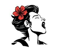 SUPERDANT Screaming Woman Stickers Muraux Noir Drôle Autocollant Mural Salon de Beauté Stickers Muraux Femme Visage Mur Art Autocollants Salon Chambre Spa Bricolage Décor