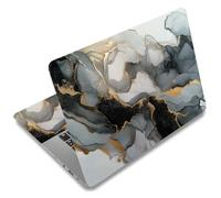 SUPERDANT Skin Sticker Protecteur Universel Noir et Or Marbre pour Ordinateur Portable 12" 13" 13,3" 14" 15" 15,4" 15,6" - Décoration Rétro avec Adhésif Vinyle Réutilisable