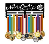 SUPERDANT Sports Medal Hangers Display Porte-Médaille Personnalisé Never Give Up Sign Hook Wall Mounted Sports Running Ribbon Holder for Over 60+ Medals