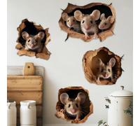 SUPERDANT Stickers Muraux 3D en Forme de Famille de Souris Sticker Mural Mignons et Colorés pour Murs Autocollants Décoratifs pour Chambre à Coucher Salon Crèche Salle de Jeux