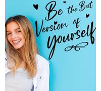 SUPERDANT Stickers Muraux avec Citations Inspirantes Sticker Mural Positifs pour la Famille Soyez la Meilleure Version de Vous Même Décollez et Collez Decoration Salon