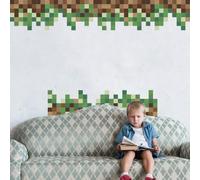 SUPERDANT Stickers Muraux Camouflage Vert Pixel Stikers Murals Camouflage Pixel Autocollants Muraux en Vinyle à Décoller et Coller Autocollants Décoratifs Militaires de Chasse