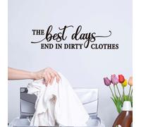 SUPERDANT Stickers Muraux Citation Lessive Le Meilleur Jour Se Termine Par Des Vêtements Sales Autocollant Mural Vinyle Amélioré pour Buanderie Chambre Salle de Bains Machine à Laver