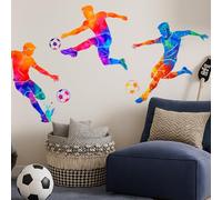 SUPERDANT Stickers Muraux en Vinyle Représentant des Joueurs de Football Sticker Mural Motif Aquarelle pour Chambre D'Enfant Autocollants Décoratifs
