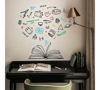 SUPERDANT Stickers Muraux Livre de Mathématiques Sticker Mural Symboles Mathématiques Autocollants Décoratifs Géométriques pour Classe Chambre Enfants Salon Crèche Décorations Vinyle