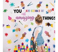 SUPERDANT Stickers Muraux Motivant Noir « Vous Êtes Capable de Choses Étonnantes » Stikers Murals Citations Inspirantes Vinyle Art Décor Autocollants Décoratifs