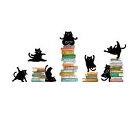 SUPERDANT Stickers Muraux sur Le Thème de la Lecture Sticker Mural Chat de Yoga Chats Noirs sur Les Livres Décoller et Coller Art Décoration Autocollants Décoratifs Ouverture de L'école80X78CM