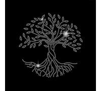 SUPERDANT Strass Arbre de Vie Fer Sur Arbre Design Hot Fix L'Arbre de Vie Transfert de Chaleur Arbre Blanc Autocollant Bling Arbre Applique Cristal Strass