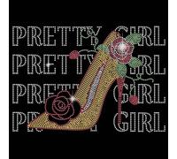 SUPERDANT Strass Thermocollant pour Talons Hauts Roses Jolie Fille Transfert Patch Thermocollant pour T Shirt Réparation de Vêtements Patch en Cristal Strass a Coller
