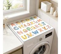 SUPERDANT Tapis Lave Linge Imperméable 60x50 cm Antidérapant Couverture Dessus Machine a Laver Motif Dinosaure Cartoon Tapis de Dessus Linge Pour Lave linge Sèche linge Réfrigérateur Coloré