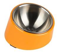 SuperDesign Gamelle inclinée à 15° pour Chiens et Chats, Angle incliné, antidérapante et Anti-déversement, Plus Facile à Atteindre la Nourriture M/1 Tasse, Orange Vif