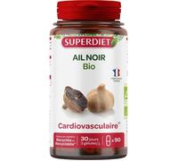 Superdiet Ail Noir Bio - Soutien Cardiovasculaire - Phytothérapie Française - 90 Gélules Naturelles.