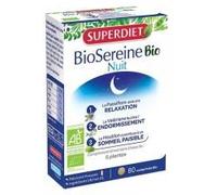 SUPERDIET - BIOSEREINE NUIT BIO -Relaxation, Endormissement, Sommeil paisible-Phytothérapie - Fabrication française - 80 comprimés
