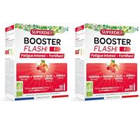 SUPERDIET - BOOSTER FLASH BIO - Fatigue intense - Fortifiant - Fabrication Française - 10 shots de 15ml (Lot de 2)