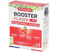 SUPERDIET - BOOSTER FLASH BIO - Fatigue intense - Fortifiant - Fabrication Française - 10 shots de 15ml