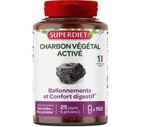 Super Diet – Complément alimentaire Charbon végétal activé – 150 gélules